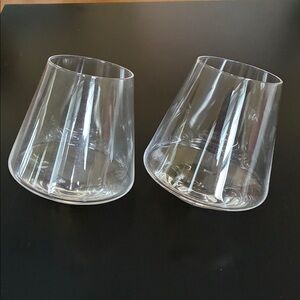 Pair Stemless “Tipsy” Wine Glasses